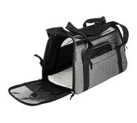 LN COZY CORNER Pet Carrier Bag, Soft Sided Foldable Cat & Dog Carrier with Breathable Mesh, 4 Storage Pockets & Removable Pad, Airline Approved Travel Carrier for Small Pets, Vet Visits (Grey, L)