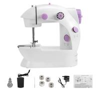 LN COZY CORNER Sewing Machine for Beginners with UK Plug - 12 Built-in Stitches, Foot Pedal & Hand Control, Battery Power Option, LED Light & Easy Thread Cutter (Purple, S)