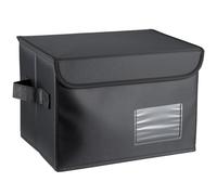 LN COZY CORNER Vinyl Record Storage Box Holds 60 7-Inch Records Stackable Collapsible Records Case LP Organizer Crate with Dust-Proof Lid Portable Handle for Collecting Valuable Album