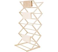 LN COZY CORNER Wooden Clothes Airer - Foldable Wooden Clothes Horse, Adjustable Laundry Drying Rack, Portable & Space-Saving Design for Indoor and Outdoor Use, Floor-Mount