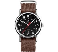 LN LENQIN Mens Watches Military Watch Analog Quartz Watches for Men Army Tactical Sports Field Watch Easy Reader 38 mm Waterproof Men's Wrist Watches with Nylon Band (Coffee)