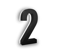 LN LUMANUMBERS 5 Inch House Numbers, ABS-Polymer, Premium Quality, Backlit LED Illuminated Home Address Number, Lighted House Numbers, Modern Address Numbers (2, Black)
