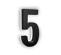 LN LUMANUMBERS - 5 Inch House Numbers, ABS-Polymer, Premium Quality, Backlit LED Illuminated Home Address Number, Lighted House Numbers, Modern Address Numbers (5, Black)
