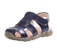 Lnafan Kids’ Boys’ Girls’ Closed Toe Leather Outdoor Sport Casual Sandals Black 7.5UK