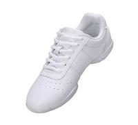 Lnafan Women’s Girls’ Lace Up Gym Sport Aerobics Cheerleading Training Dance Shoes White Size 2UK