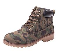 Lnafan Women’s High Top Lace Up Ankle Boots Combat Booties Work Boots Hiking Boots Camouflage Size 7.5UK