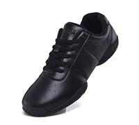 Lnafan Women's Girls' Lace-Up Gym Sport Aerobics Cheerleading Dance Shoes Training Sneakers black Size: 8.5 D(M) US/Insole Length 25cm