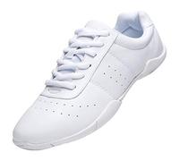 Lnafan Women's Girls' Lace-Up Gym Sport Aerobics Cheerleading Dance Shoes Training Sneakers White Size: 7.5
