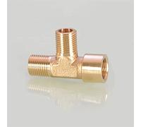 Lnanqing-Brass Adapter 1/8" 1/4" 3/8" BSP Female Male Tee 3 Ways Splitter Brass Pipe Fitting Water Gas Oil Home Garden, 1PCS, Garden Hose Connector (Color : M M F, Thread Specification : 1/4")