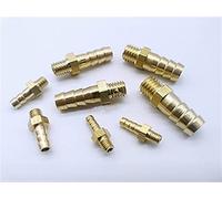 Lnanqing-Brass Adapter 3mm 4mm 5mm 6mm 8mm 10mm OD Hose Barb M3 M4 M5 M6 M8 Metric Male Thread Brass Pipe Fitting Coupler Connector Adapter, 5PCS, Garden Hose Connector (Color : M6 to 4mm)