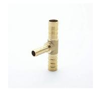 Lnanqing-Brass Adapter 4mm 5mm 6mm 8mm 10mm 12mm 14mm 16mm Tee Type Reducing Hose Barb Brass Tube Pipe Fitting Reducer Connector, Garden Hose Connector (Color : 12 6 12mm OD)