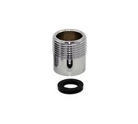 Lnanqing-Brass Adapter Brass Shower Nozzle Connector Silver Female 1/2" To 3/4" Male Threaded Connector Reducer Hose Repair Water Tap Fittings, 1pcs, Garden Hose Connector (Color : 24MM)