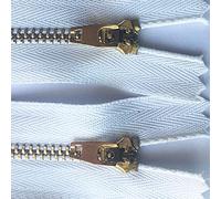 Lnanqing-Sewing Zipper 3# 10pcs 8m 10cm 11cm 12cm 13cm 15cm 18cm Sewing Metal Zippers Auto Lock Black Zip For Jeans Footwear Denim Skirt, Multipurpose and durable ( Color : White , Length : 11cm )
