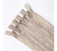 Lnanqing-Sewing Zipper 3# 10pcs Beige Concealed Zipper 20/60cm (8/24 Inch) Tailor Sewing Process DIY, Nylon Zip Ring, Multipurpose and durable (Color : Beige, Length : 40cm)