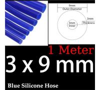 Lnanqing-Silicon Tube Blue 1 Meter 2 Meters 3mm Thickness Car Vacuum Silicone Hose Universal Inner Diameter 3/5/4/6/8/10/12/14mm Pipe Tube， Flexible and Heat Resistant(3x9mm Blue 1Meter)