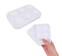 LNAUJS 8 Pack Plastic Paint Tray Palettes, 6 Well Rectangular Palette, Watercolor or DIY Craft Paint Supplies
