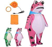 LNBLAKBXBD Inflatable frog costume, fun full-body inflatable frog costume for adults and children, with air pump (Pink,XL)