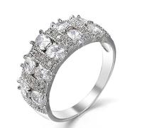LNBLAKBXBD Magnetic Zircon Ring for WomenDetoxing Ring,Moissanite Magnetology Lymphvity Ring,Magnetic Lymphatic Therapy Titanium Ion Moissanite Diamond Ring (silver,7)