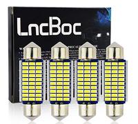 LncBoc 39mm 1.53'' Festoon LED C5W Bulbs 30-SMD 3014 LED White Replacement Bulb With Aluminium Sink for Car Interior Dome Light License Plate Trunk Light DC 12V 39mm Pack of 4