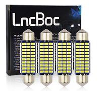 LncBoc 42mm 1.65'' Festoon LED C5W Bulbs 30-SMD 3014 LED White Replacement Bulb With Aluminium Sink for Car Interior Dome Light License Plate Trunk Light DC 12V 42mm Pack of 4