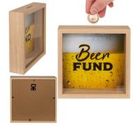 LND Gifts Beer Fund Wooden Money Saving Box, Novelty Money Box With Beer Fund Design, Piggy Bank For Adults Gift For Men, Beer Gifts For Men, Dad Savings Box Beer Money Boxes For Adults 20 x 20 CM