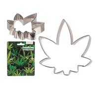 LND Gifts Cannabis Leaf Cookie Mould, 10cm Leaf Cookie Cutter, Leaf Cutter for Icing Baking, Cannabis Leaf Cutter Ideal for 80's Party Food Props, Hippy Party Accessories Pastry and Biscuit Cutter