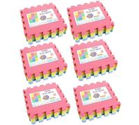 LND Gifts Children's Soft Foam Interlocking Play Mats, 29cm x 29cm, Colourful, 6 Packs (54 Play Mats) Kids Play Mats For Floor Interlocking 7mm Thick Foam Play Mat Soft EVA Baby Floor Tiles