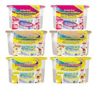 LND Gifts Dehumidifiers for Home - Set of 6 Disposable Dehumidifiers, Scented with Lemon Rose and Vanilla, Ideal for Window Sills, Cupboards and Wardrobes Condensation Absorbers