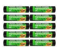 LND Gifts Dog Poo Bags 1000 x Extra Large Dog Poo Bags, XL with Tie Handles, 30cm x 36cm, Poop Black Rolls for Convenient Clean Up
