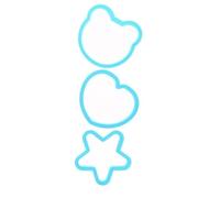 LND Gifts Egg Ring Set: 3 Piece Children's Pancake Moulds - Teddy Bear, Heart, and Star Mould Shapes - 11cm Silicone Egg Rings for Frying and Cooking Egg or Pancakes Shapes