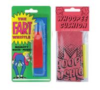 LND GIFTS Fart Whistle & Whoopee Cushion Set, Fun and Entertaining Toys for Kids, 16.5cm Fart Cushion and 10.5cm Trumping Whistle, Gifts for Children’s Pranks