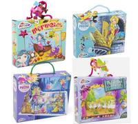 LND Gifts Jigsaw Puzzles for Kids, Set of 4-45 Piece Girls Kids Puzzles, Ballet Swan Lake, Princess, Mermaid, Fairy 3D Children Jigsaws For age 3 years plus.