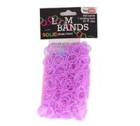 LND Gifts Loom Bands Kit,Replacement Loom Bands Refil 600 Bands in Pink, Purple, Black, White, Knotting Hook, 24 S Clips (Purple)