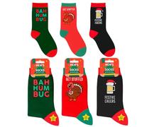 LND Gifts Mens Christmas Socks Pack Of 3 Mens Christmas Stocking Fillers, Funny Socks, Xmas Presents For Him, Novelty Size 6-10 Joke Gifts For Men Ideal For Secret Santa Presents For Him