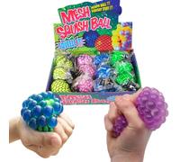 LND Gifts Mesh Stress Ball For Kids, Squishy Ball, Pack of 12 or 24, 7 cm Sensory Balls, Stress Balls For Kids, Squeeze Ball Squeeze Toys Kids Stocking Fillers (Mesh Squish Balls, 12, Count)