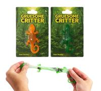 LND Gifts One Lizard Stretchy Toy With Insects Inside, One Supplied Lizard Fidget Toys, 10cm Long Reptiles, Party Bag Fillers For Kids Stocking Fillers For Boys And Girls