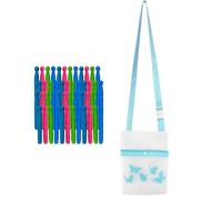 LND Gifts Pegs for Washing Line with Large Peg Bag with Shoulder Strap 27.5cm x 21cm Clothes Bag with 40 Dolly Pegs for Washing Line Laundry Accessories,