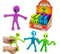 LND Gifts Pop Tubes Alien Fidget Toys, Set Of 24 Aliens, Light Up Telescopic popper tubes, Kids Sensory Toys For Autism - Pop It Fidgets For Kids, Extendable Stretchy Arms And Legs, Stress Relief