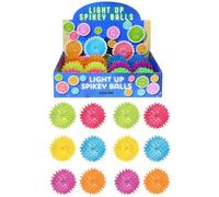 LND Gifts Sensory Balls - 12 Flashing Balls, 6.5cm Neon Coloured Light Up for Children, Spikey Sensory Toy Design for Enhanced Playtime Experience