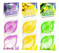 LND Gifts Set Of 6 Bin Fresheners - Stick On Air Freshener for Bin, Essential Fragrances Lemon, Apple, Lavender 2 Of Each Fragrance - Ideal Odour Neutralizers