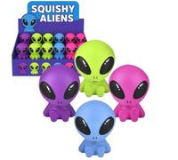 LND Gifts Squeezy Alien Toy, 8cm Long, 4 Assorted Styles to Collect - 1 Supplied Martian Stretches and Twists Fun and Friendly Anxiety Relief Squeeze Alien Ideal Christmas Stocking Fillers for Kids