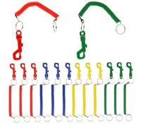 LND Gifts Stretchy Keyring with Clip - Bungee Keyring, Spiral Keychain - Extendable and Retractable Spring Keyring - 6 Supplied, Colours Provided at Random