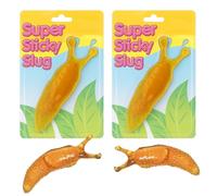 LND Gifts Super Sticky Slug 2 Pack, Practical Jokes, Funny Joke Gifts For Boys, Girls, invertebrates, Sticks To Surfaces, Sticky Toys For Kids, Slug Fidget Toys, Girls And Boys Stocking Fillers 12cm