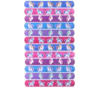 LND Gifts Unicorn Slap Bands, Girls Party Bag Fillers, 12 Party Bag Fillers For Girls, Girls Bracelets Unicorn Party Bag Fillers, Unicorn Design Snap Bands For Kids Unicorn Party Bags Filler
