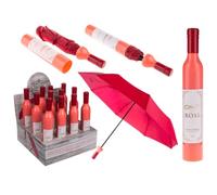 LND Gifts Wine Bottle Umbrella, Ladies Gifts For Mum Ladies, Mens Folding, Strong And Compact With 3 Designs To Collect, One Supplied (Rose Wine Bottle Umbrella)