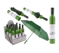 LND Gifts Wine Bottle Umbrella, Ladies Gifts For Mum Ladies, Mens, Strong And Compact With 3 Designs To Collect, One Supplied (White Wine Bottle Umbrella)