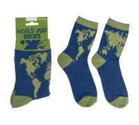 LND Gifts Womens Novelty Socks World Map Travel Geography Pattern Funny Crew Cotton Gift Socks Unisex Girls Boys Teens Size 3.5-8 UK