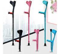 Lnder Aluminum Forearm Crutches,Lightweight Non-Slip, Crutches For Adults,Height Adjustable,Folding Crutches For Walking,Balanced Walker,Medical Mobility Accessories (Color : Pink)