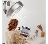 Lnder Bladeless Wall Mount Fan Desk Cooling Fan Bladeless Fans For Bedroom Quiet Cooling Powerful Wind Black White -12inch (Color : Cream)