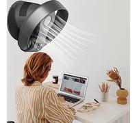 Lnder Bladeless Wall Mount Fan Desk Cooling Fan Bladeless Fans For Bedroom Quiet Cooling Powerful Wind Black White -12inch (Color : Black)